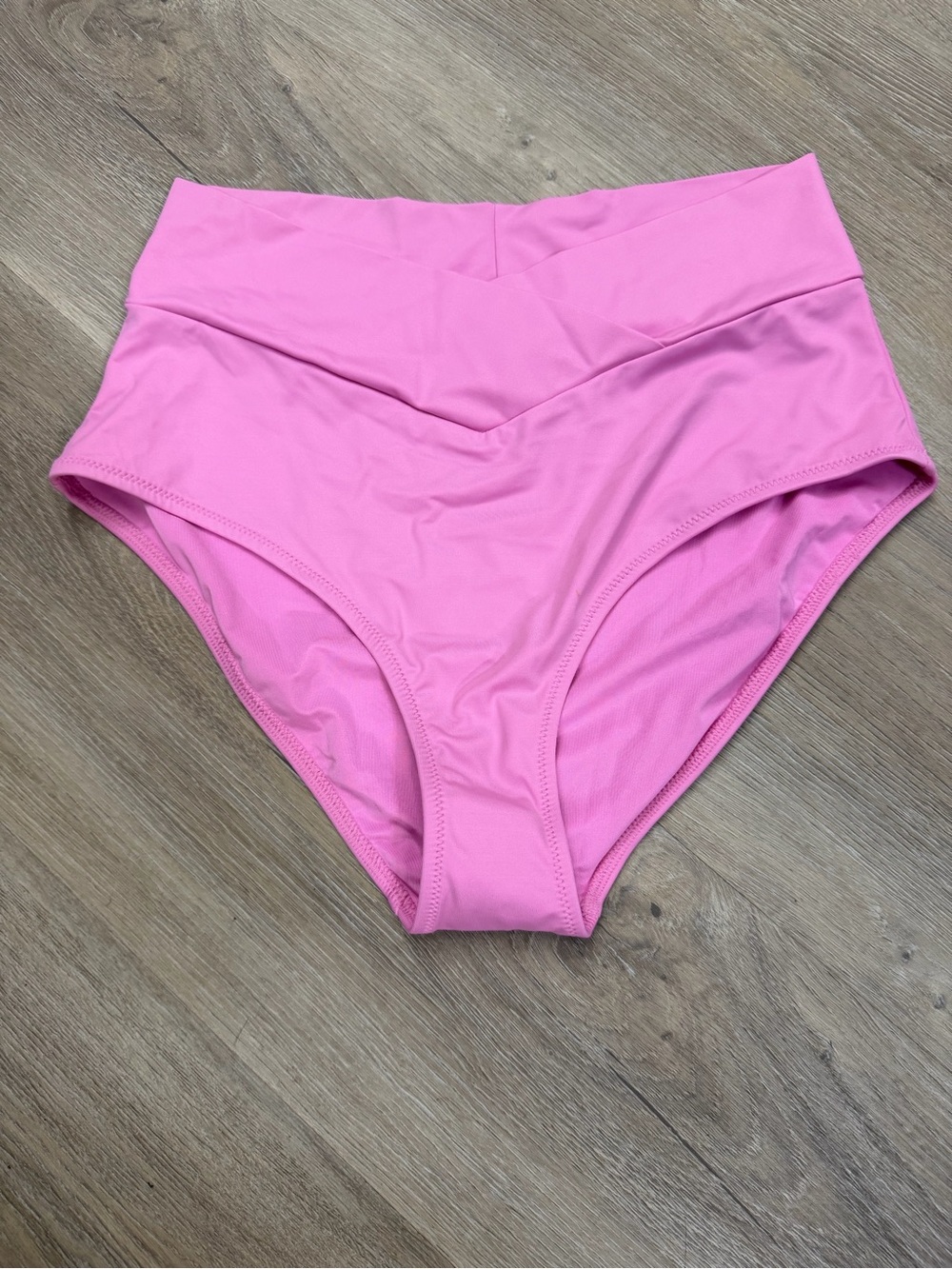 Aerie Crossover High Waisted Full Coverage Bikini Bottom Women’s Medium Pink NWT
